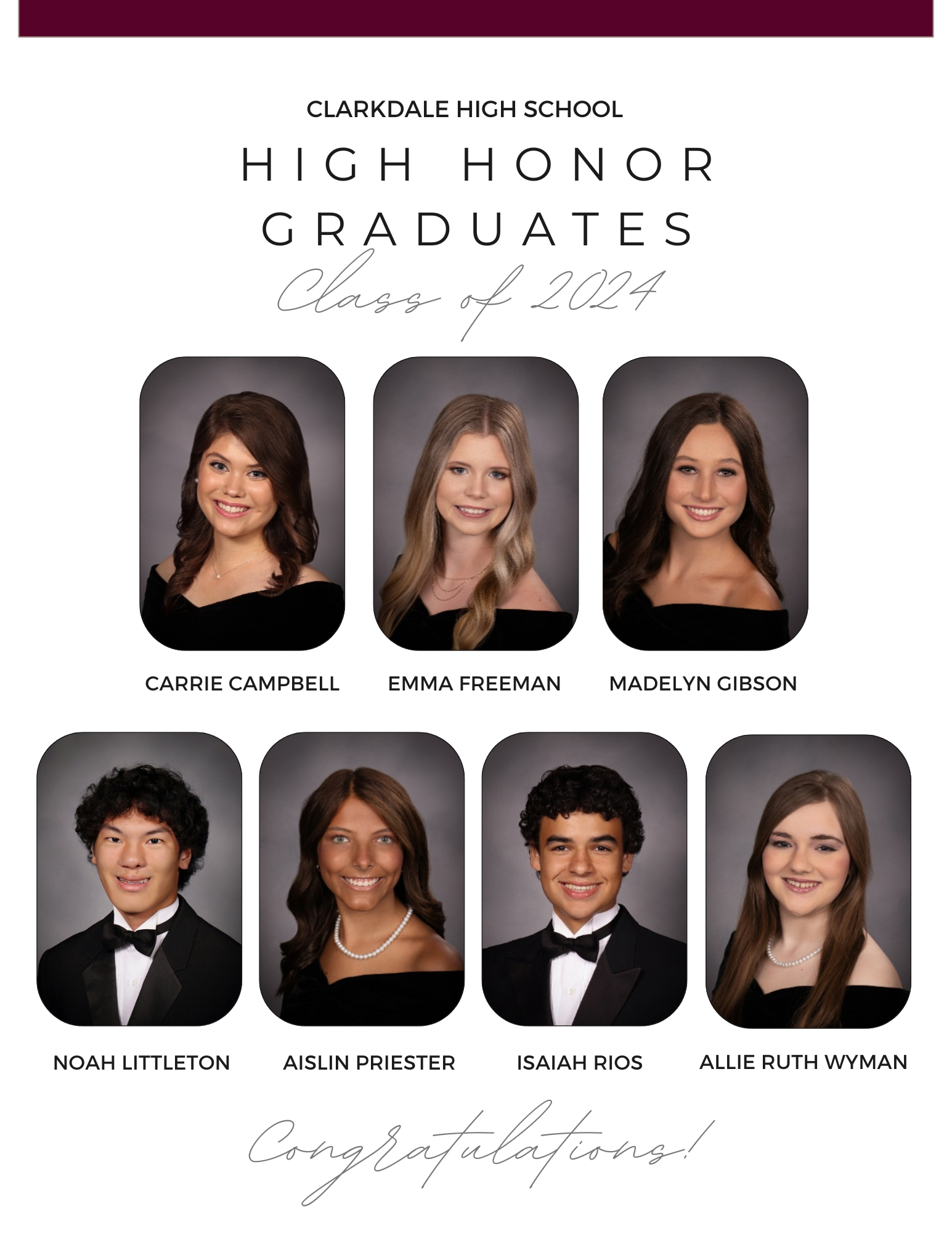 High Honor Graduates